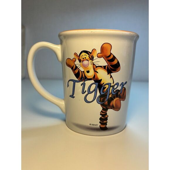 Tigger Disney Store Mug with Tigger's Tail Spring Boing Thailand Orange Interior - Picture 2 of 6